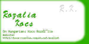 rozalia kocs business card